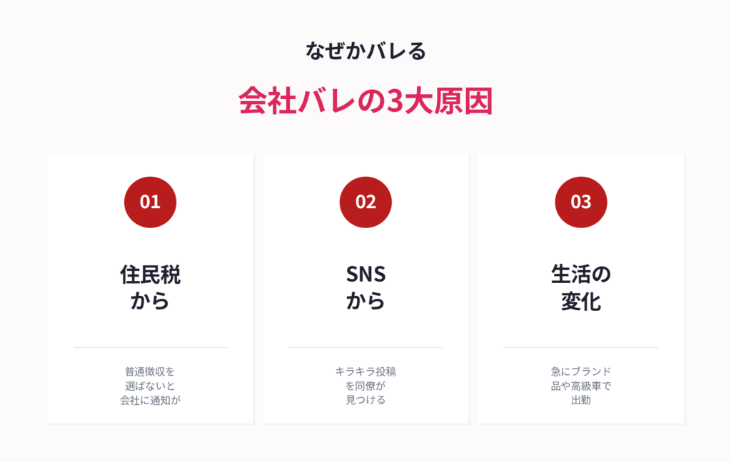 なぜ会社にバレる?3大原因